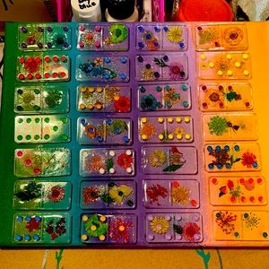 Hand made RESIN HAND PAINTED DOMINOES